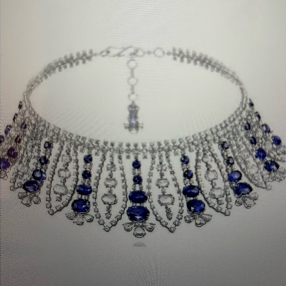 Elegant Diamond and Sapphire Choker Necklace